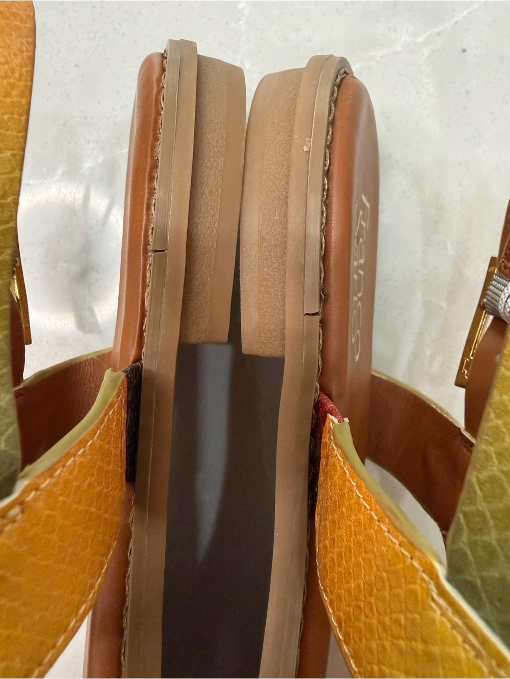 Franco Sarto Gabby Flat Sandal Multi Snake Print 9M Crisscross Strappy - Picture 10 of 12